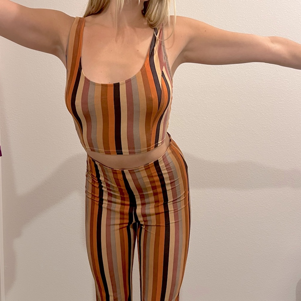 Warm Striped Two Piece Set